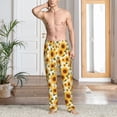 thumbnail image 6 of Lsque Yellow Polka Dot Sunflower Print Men's Pajama Pants, Lounge Pant - Comfortable Home Wear,Elastic Waistband, Stylish Design-Large, 6 of 9