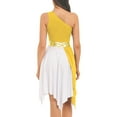 thumbnail image 6 of Kaerm Women's Praise Dance Dress Color Block Dresses High Low Skirted Lyrical Dancewear Yellow XL, 6 of 7