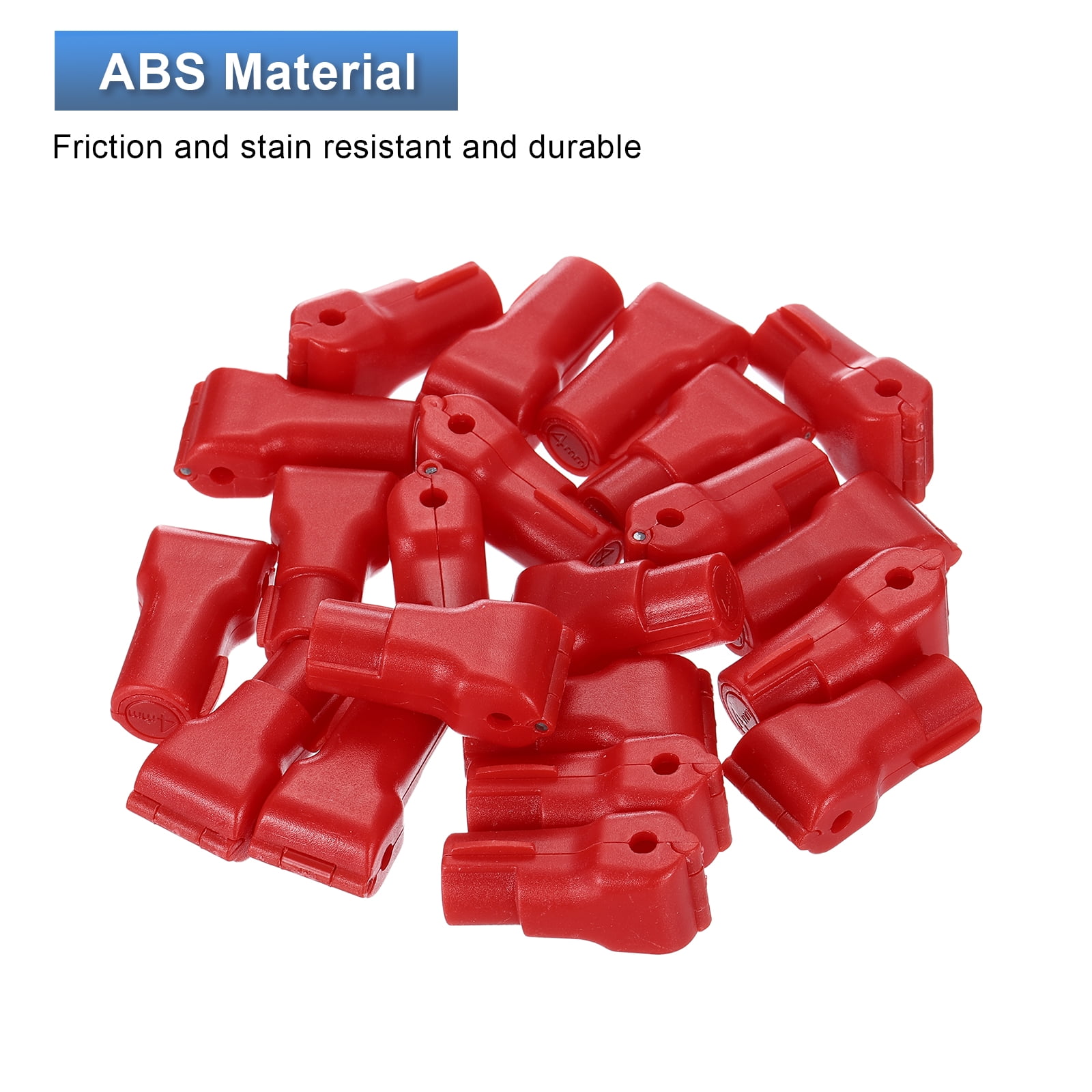 Uxcell 50pcs Peg Hook Locks Stop Locks, 4mm ABS Pegboard Display Hook Security Lock, Anti Sweep Theft Stop Locks for Retail Shop and Shopping Center Pegboard Display, Red