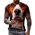 thumbnail image 5 of Zylanna Men's T-Shirts Tee, Crew Neck Dog Print Short Sleeve Summer Fashion Tops for Mens Coffee, 5 of 8