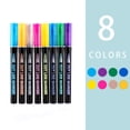 thumbnail image 1 of GFHFHITJ Pen Double Line Pen Color Hand Account Pen Dream Metal Pen Hand-painted 8Color Highlighter Marker Pen10ml, 1 of 9