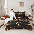 thumbnail image 4 of Homewish Boho Bohemain Theme Full Size Comforter Sets,Retro Sun Moon Bedding Comforter Set,Gold Black Bedding Sets For Teens,Super Cozy Room Decor Reversible,3-Piece, 4 of 8