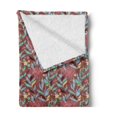 thumbnail image 2 of Floral Soft Flannel Fleece Throw Blanket, Colorful Gardening Bedding Plants Foliage Pattern Botanical Nature Inspired Art, Cozy Plush for Indoor and Outdoor Use, 70" x 90", Multicolor, by Ambesonne, 2 of 5