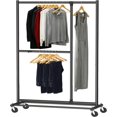 thumbnail image 1 of SimpleHouseware Dual Bar Adjustable Clothing Garment Rack, 72-inch Height, Black, 1 of 5