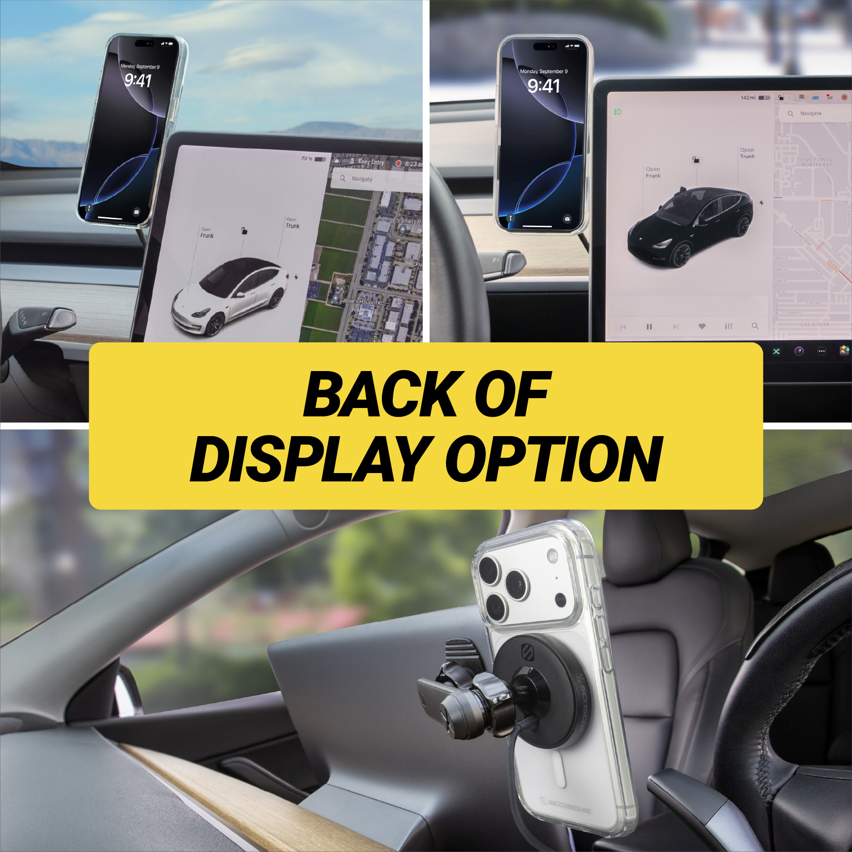 Scosche MPQTRODVR-SP Qi2 25W MagSafe Vent/Dash/Swing Arm/Back-of-Display Wireless Charging Mount