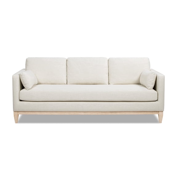 Jennifer Taylor Home Knox 84" Modern Farmhouse Living Room Sofa Flax White Linen