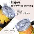 thumbnail image 4 of Sunflower 20oz Stainless Steel Tumbler with Handle and Straw – Insulated Travel Cup with Sliding Lid, 360° Full Wrap Printed Mug for Home, Outdoor & Sports Use, Foral, 4 of 6