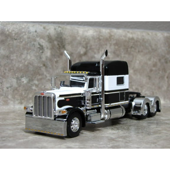 DCP 1/64 Black White Peterbilt 389 Semi Truck Farm Toy