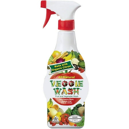 Veggie Wash Natural Fruit & Vegetable Wash Spray Bottle, 16 OZ (Pack of 2)