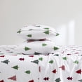 thumbnail image 3 of Printed Holiday 4pc Sheet Sets, Easy Care, Soft & Wrinkle-Resistant Bedding, Holly Trees - Twin Bed Size, 3 of 4