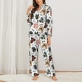 thumbnail image 2 of Pofeuu Hip Hop Dog Print Womens Pajamas Set Long Sleeve Sleepwear Button Down Nightwear Soft Pj Lounge Sets Button Down Pajamas Women-XX-Large, 2 of 7