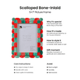 thumbnail image 3 of Handicrafts Home 5 by 7 Picture Frame, Green Red Scallop pattern Bone inlay Photo Frame for Wall & Tabletop, Boho Farmhouse Vintage Home Decor, Gallery Wall & Desk Decor, Family Frame Fall decor, 3 of 7