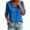 Blue, variant on QASIEATN Trendy Essentials Clothing for Women: Graceful Versatile Color V Neck 3/4 Sleeve Loose T Shirt Top Fall Fashion Outfits for Women