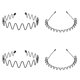 thumbnail image 1 of JERLITU Banda para el cabello de metal para hombres Bandas para la cabeza Diadema ondulada Aro para el cabello de primavera Banda para la cabeza de moda deportiva Unisex Negro Elástico Antideslizante, 1 of 5
