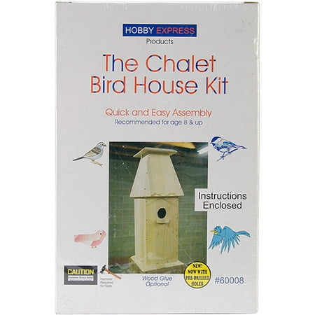 Pinepro Chalet Wood Bird House Kit, Unfinished