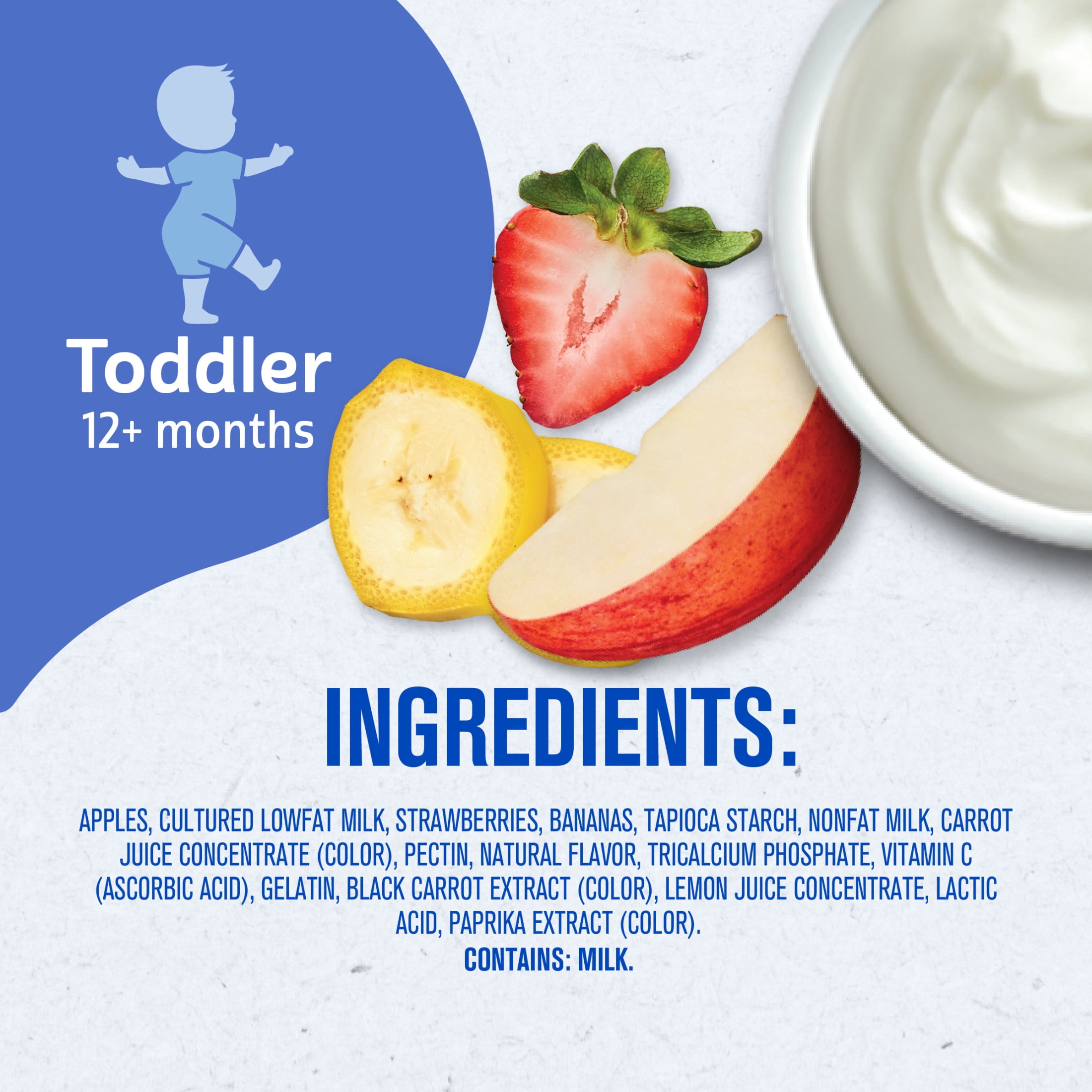 Gerber Toddler Food, Strawberry Banana, Fruit Puree and Yogurt Baby Pouches