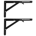 thumbnail image 2 of Black Triangle Folding Angle Bracket, Adjustable Wall Shelves,Mounted Table Shelves,Home Hardware,12 Inch,2Pcs, 2 of 6