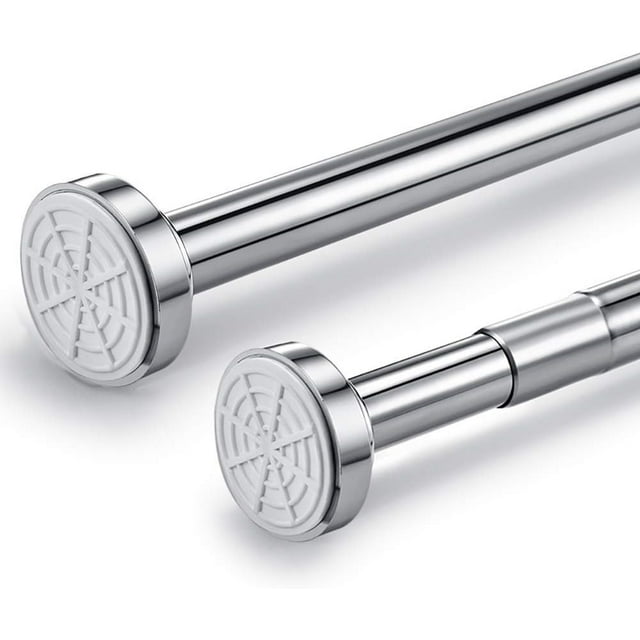 Tringle de Tension Télescopique en Acier Inoxydable Sans Perçage Tringle de Rideau de Douche Réglable Tringle de Garde-Robe pour Salle de Bain