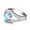 Blue steel, variant on Women's Stainless Steel Ring with White Diamond Inlay Simple Geometric Ring for Her Stainless Steel Band Ring with Diamond Accent Ring Gift for Women