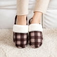 thumbnail image 6 of Knivor Plaid Scuff Slippers for Women Fuzzy Cuff Plush Lined House Slippers Non‑Slip Warm Indoor‑Outdoor Winter Home Shoes for Gift, 6 of 8