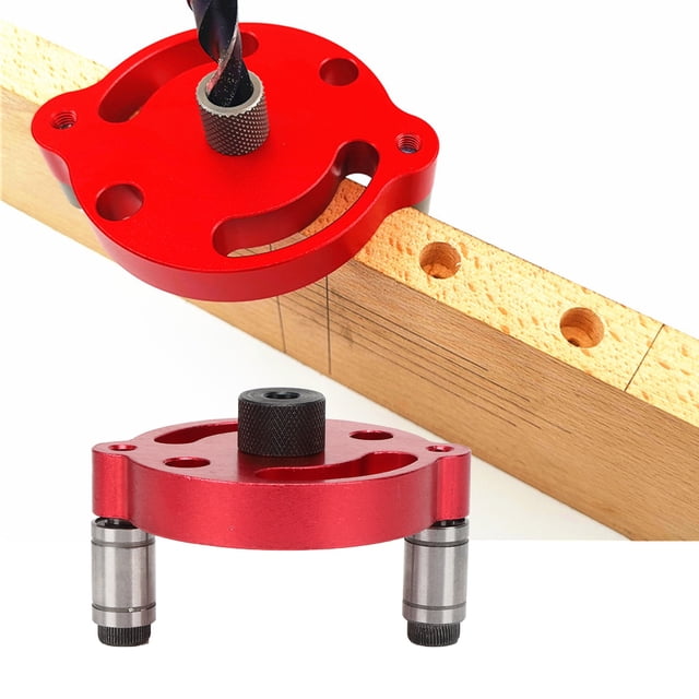 Hole Puncher Drilling Hand-Held Straight Tool Punching Red 4pc-A1