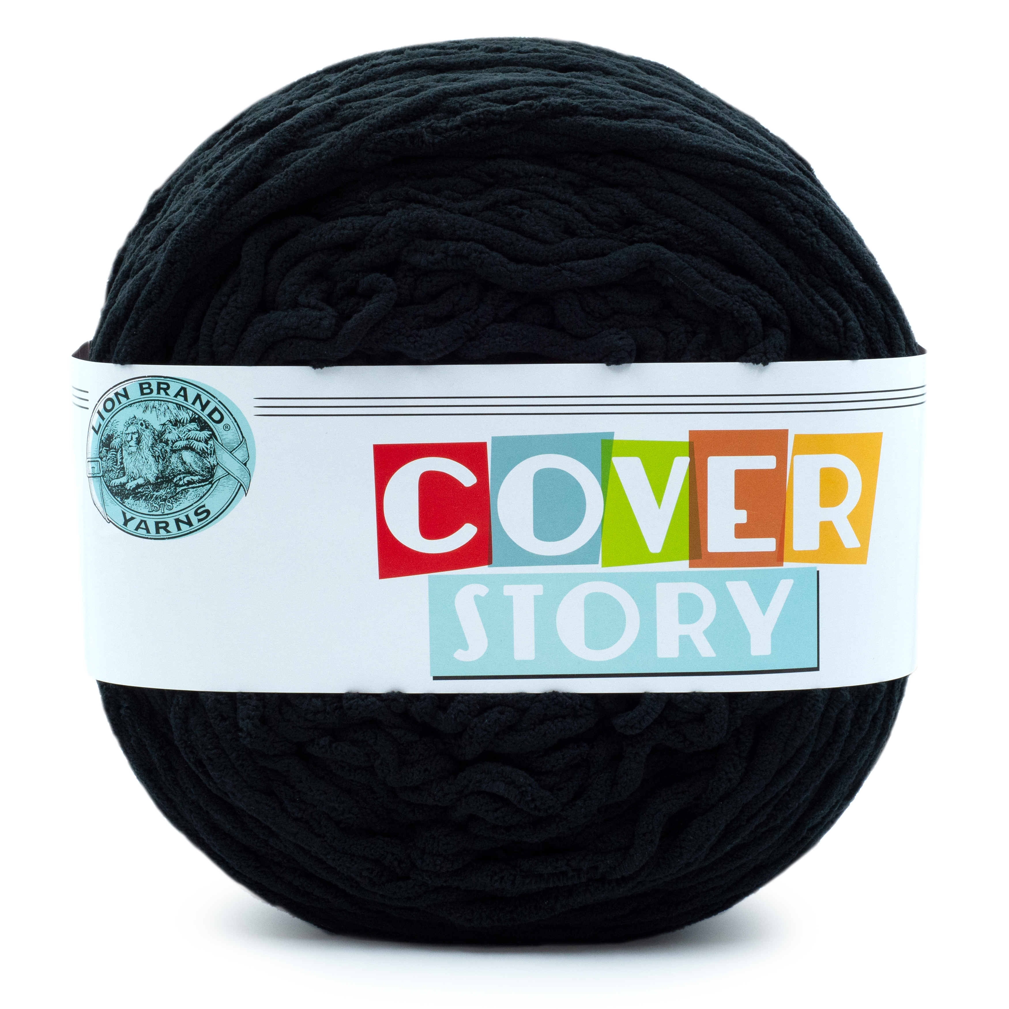 Lion Brand Yarn Cover Story Ebony 1 Ball Chenille Afghan Super Bulky