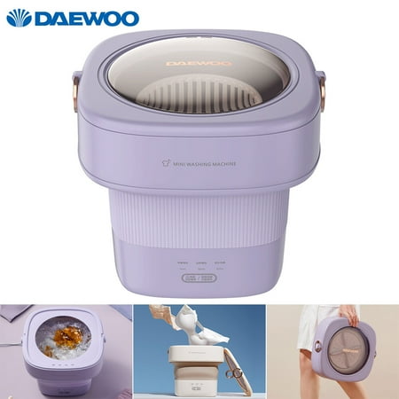 DAEWOO Portable Foldable Mini Washing Machine Cleaner 6L Underwear Washing Machine Automatic Heating 3 Gears Timing For Home