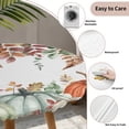 thumbnail image 3 of Fall Orange Pumpkins Round Tablecloth for 36-44 Inch Tables,Fitted Table Cover with Elastic Edge,Thanksgiving Eucalyptus Autumn Rustic Waterproof Outdoor Table Cloth Protector for Patio Garden Dinner, 3 of 9