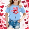 thumbnail image 2 of Gunia Toddler Boys Girls Valentines Shirt Short Sleeve Love Heart Graphic Crew Neck Breathable Soft Casual Tee Tops Tshirt 1-13 Years, 2 of 4