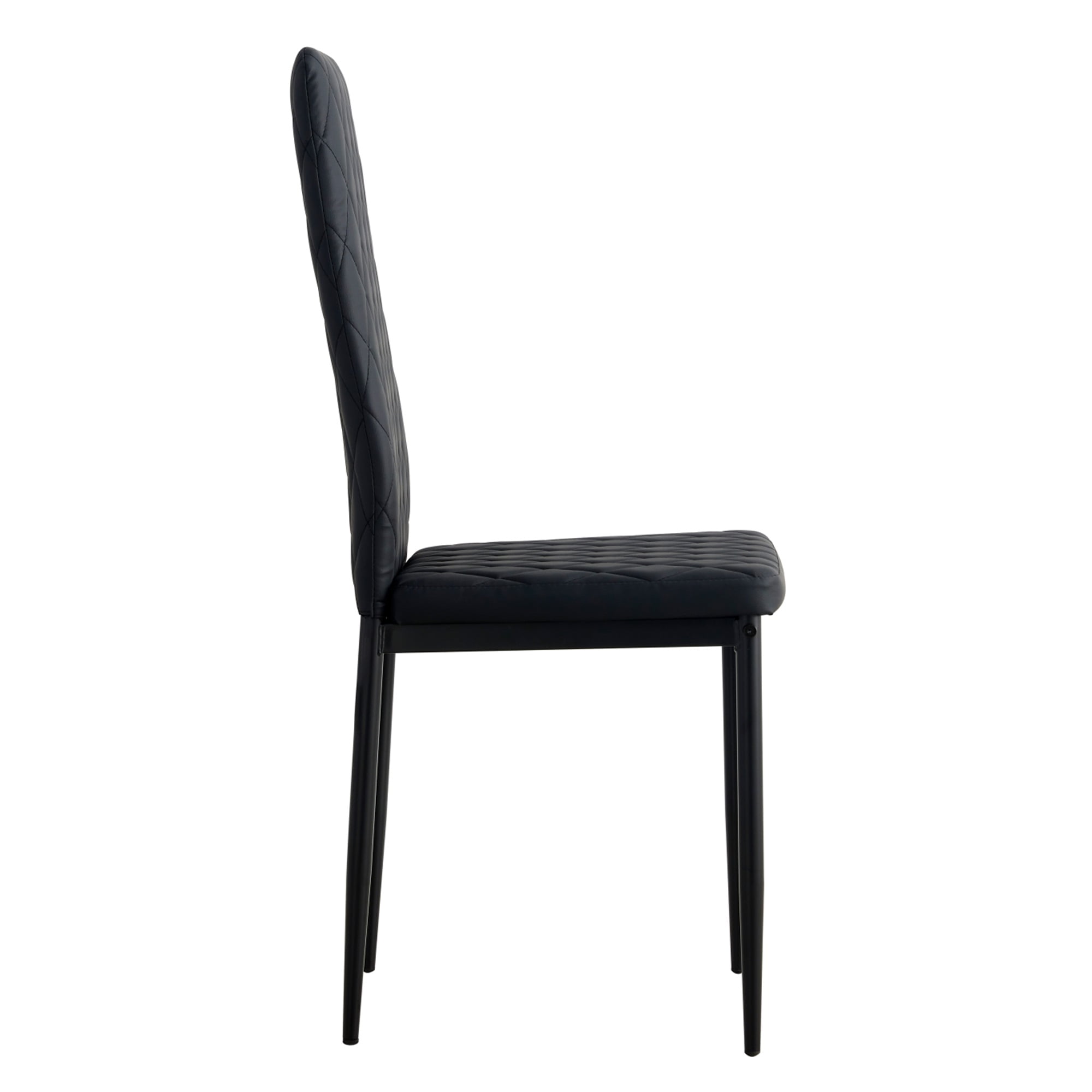 Resenkos Faux Leather Dining Chairs Set of 4, Kitchen & Dining Room Chairs with Backrest and Metal Legs, Comfortable Upholstered Seat Chairs, Black Resenkos Faux Leather Dining Chairs Set of 4, Kitchen & Dining Room Chairs with Backrest and Metal Legs, Comfortable Upholstered Seat Chairs, Black