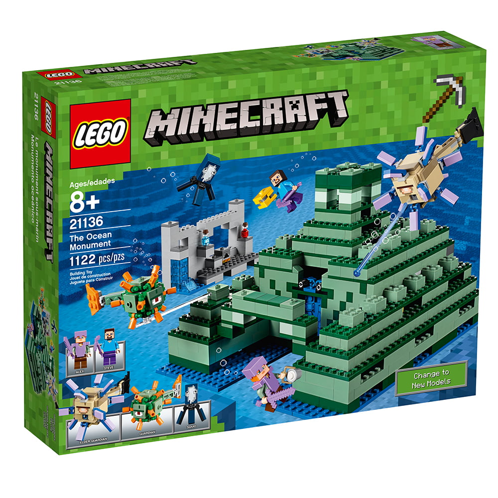 Lego Minecraft The Ocean Monument 21136 1 122 Pieces Walmart