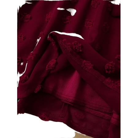 

Casual Plain Round Neck A Line Short Sleeve Burgundy Toddler Girls Dresses (Girl s)