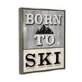 thumbnail image 3 of Stupell Industries Born To Ski Mountain Sign Graphic Art Luster Gray Floating Framed Canvas Print Wall Art, Design by Livi Finn, 3 of 6