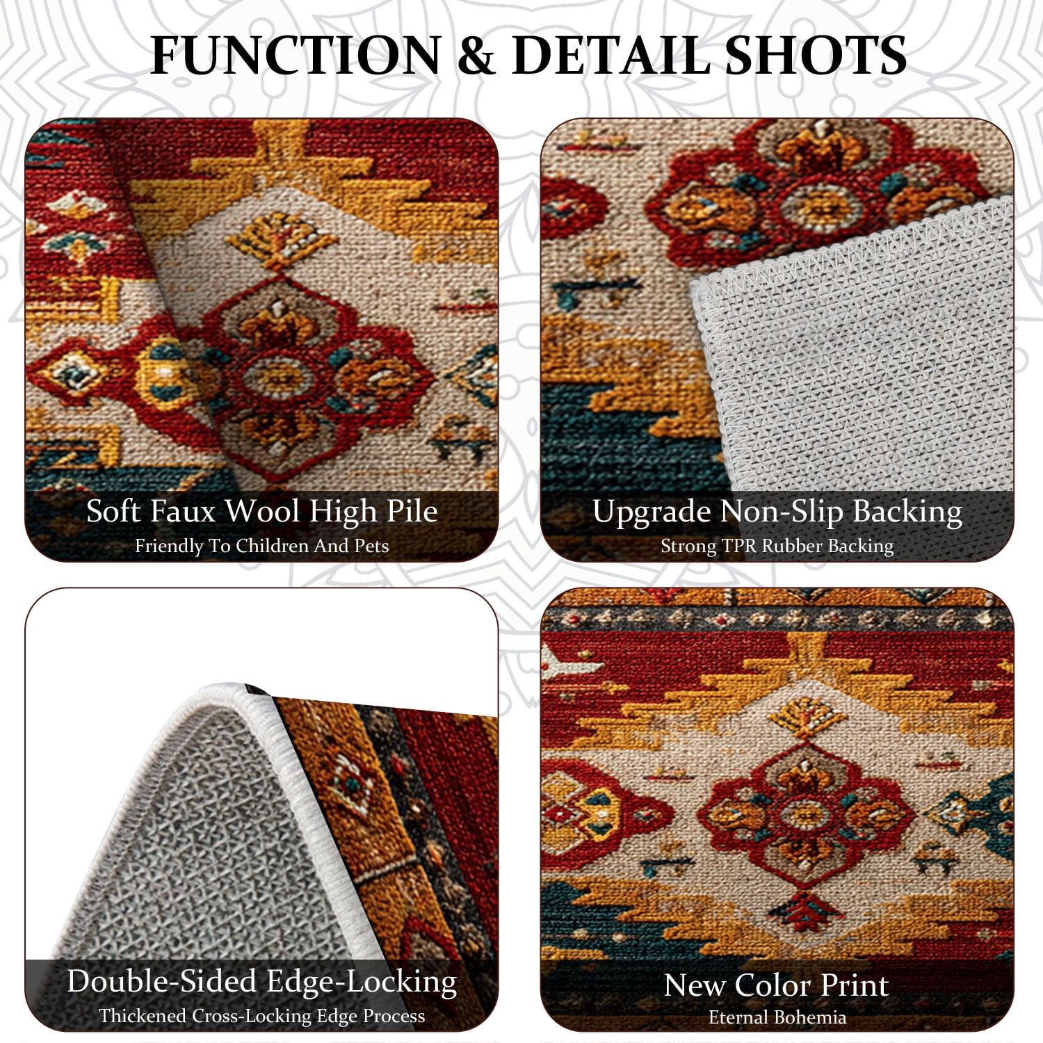 3 Piece Kitchen Rug Set, Non-Slip And Washable, Abstract Pattern Kitchen Hallway Rug, Soft And Comfortable, Suitable For Sinks, Floors, Entrances, Hallways and Bathrooms