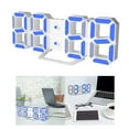 thumbnail image 2 of Abbracc Digital 3D USB LED Wall Clock 12/24Hours Alarm Multi Color White+Blue, 2 of 7