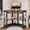 Brown, variant on VECELO Corner Computer Desk with Charging Station, 90 Degree Triangle Writing Study Table with Keyboard & Storage Shelves for Small Space, Black