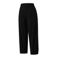 thumbnail image 5 of Cilcicy Women Cotton Linen Elastic Straight Leg Ankle Length Pants, 5 of 5