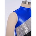 thumbnail image 5 of TiaoBug Kids Girls Jazz Hip Hop Street Dancing Outfit Sleeveless Sequin Crop Top with Dance Pants Set Royal Blue 12, 5 of 7