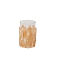 thumbnail image 1 of Benzara BM161646 Alluring Selenite & Glass Hurricane, Orange, 1 of 1