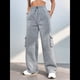thumbnail image 4 of Pantalones Deportivos Cargo para Mujer, Holgados, de Forro , de Pierna , Elásticos, de Cintura Alta, Informales, para Senderismo, para Otoño. Gris S, 4 of 10