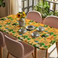 thumbnail image 3 of Saint Patrick's Day Table Cloths for 6 Foot Rectangle Tables, Orange Gnomes Hat Boot Rainbow Clovers Patio Waterproof Elastic Fitted Tablecloths, Washable Rectangular Table Cover for Camping, 3 of 8