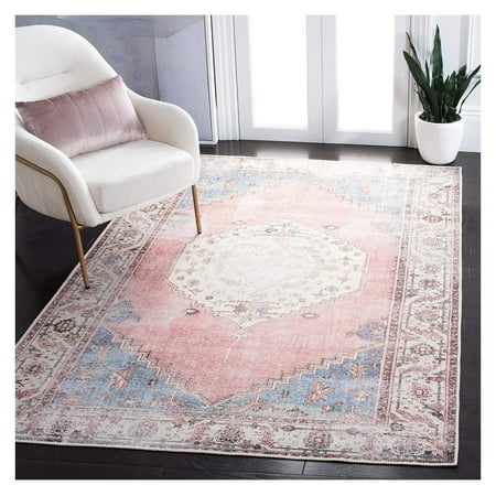 

HYYYYH Serapi Collection Accent Rug - 4 x 6 Ivory & Boho Chic Design Non-Shedding Machine Washable & Slip Resistant Ideal for High Traffic Areas in Entryway Living Room Bedroom (SEP357A)