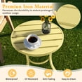 thumbnail image 6 of UBesGoo 20" Metal Outdoor Coffee Table - Round 3-Leg Patio Side Table for Garden, Deck & Indoor, light yellow, 6 of 21