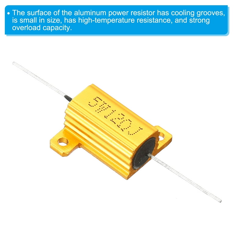 QUARKZMAN 3er-Pack Aluminium-Gehäusewiderstand – 25 W, 5 KΩ, ±5%, Drahtgewickelt, Schraubmontage, Goldfarben