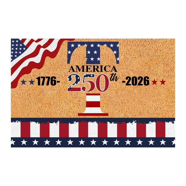 SIfdSeng Custom Last Name Doormat for 4th of July Patriotic Front Door Welcome Mat with and Design