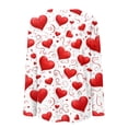 thumbnail image 5 of Valentine Day Shirts Womens Crew Neck Love Heart Print Loose Graphic Tee Long Sleeve Funny Fashion Tunic Tops Red M, 5 of 5