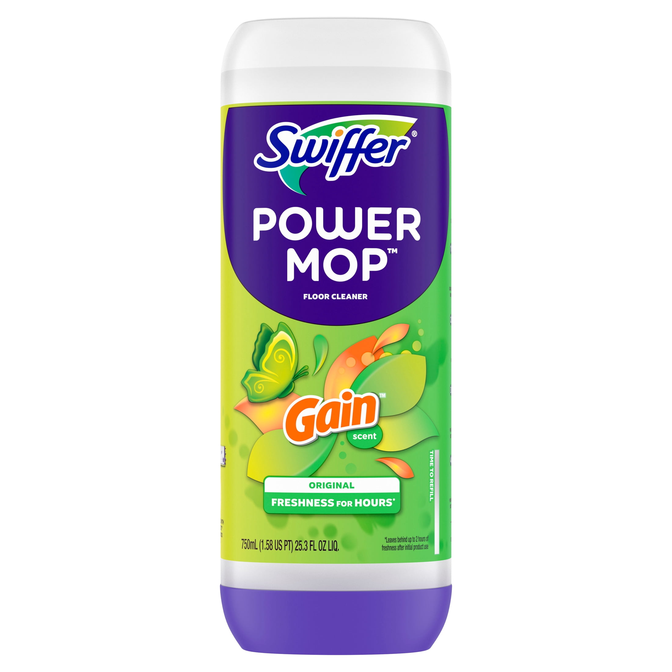 Swiffer Power Mop Floor Cleaner Solution with Gain Scent, 25.3 fl