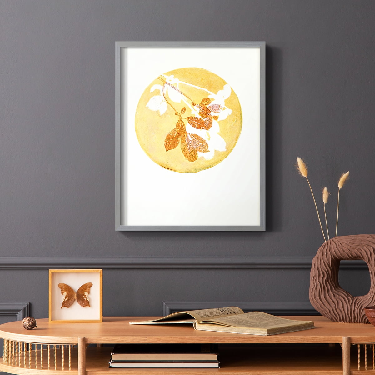 Keep it Simple in Gray Solid Wood 16 x 20 Framed Print