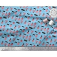thumbnail image 3 of Soimoi Blue Georgette Viscose Fabric Dot & Gift Box Party Print Fabric by the Yard 42 Inch Wide, 3 of 3