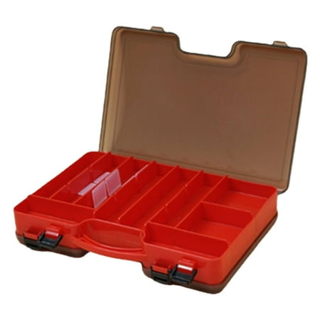 Fishing Tackle Boxes Double Sided Tackle Storage Tray with Handle Organizer Case Container Red